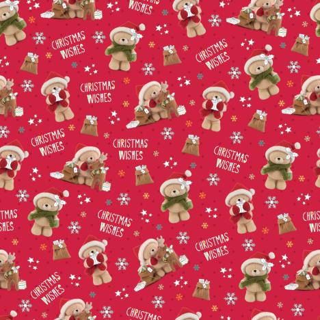 3m Forever Friends Christmas Wishes Red Roll Wrap